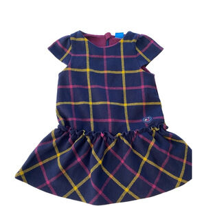 Les enphants tartan navy purple 2 year old party dress